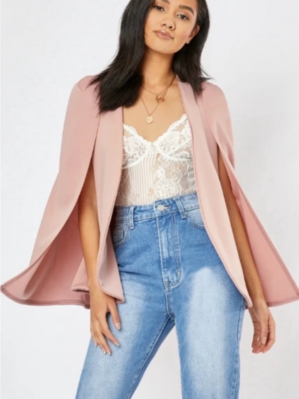 G.I.L.I. Dusty Rose Cape Blazer